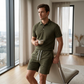 🔥50% RABATT NU! 🔥 Sommarset för män bestående av en polotröja och shorts