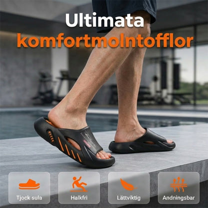 ☁️ 60 % RABATT NU! 👟 Halksäkra Tjocksulade Cloud Tofflor för Män – Memoryskumdämpning, Fotvalvsstöd & Bekväm Påtagning ✨