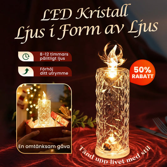 🕯️ 50 % RABATT NU! ✨ LED-kristallljus - Romantiska bordslampor för natt🎁