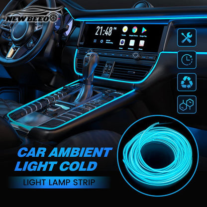 ✨ 50% RABATT! ✨ LED-stämningsbelysning för Bilens Interiör – Ultratunn Ljusslinga för Instrumentbräda & Bildörrar (USB) 🚗💡