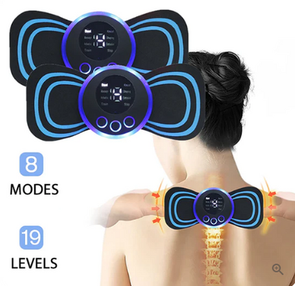 🔥Bärbar massageapparat med 8 lägen och LCD-skärm - Mini muskelstimulator för smärtlindring