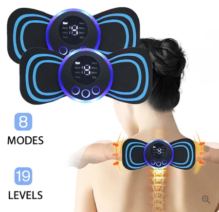 🔥Bärbar massageapparat med 8 lägen och LCD-skärm - Mini muskelstimulator för smärtlindring