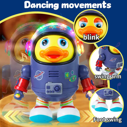 🦆 50% RABATT! ✨ Dansande Rymdanka med LED-Ljus & Musik – Interaktiv Musikalisk Rymdleksak för Barn 🚀🎶