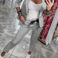 Dam Casual Kostym Kavaj Byxor 2-delat set