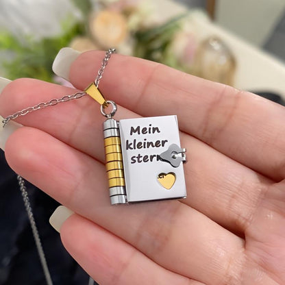 💖📖 50% RABATT! Öppningsbart Hjärtbokhalsband – Speciell gåva till familj & nära och kära ✨