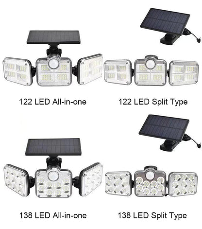 🎁Hot Sale 50% OFF🔥Solcellslampor för utomhusbruk 138 LED-säkerhetslampor, 3 dimbara spotlights med 3 lägen, IP65 vattentät