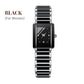 Fashion Ceramic Square Quartz Watch, klocka för par
