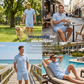 🔥50% RABATT NU! 🔥 Sommarset för män bestående av en polotröja och shorts