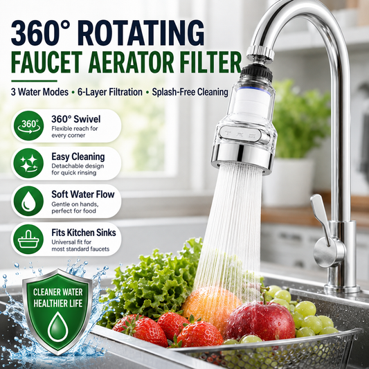 🚰 50 % RABATT NU! 💧 360° kranfilter – uppfriskande, praktisk & stänkfri – perfekt för kök och badrum 🏠
