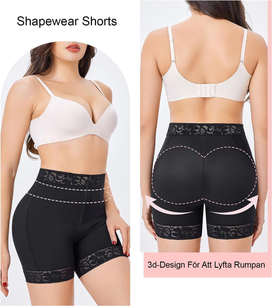 💞Het REA 49% RABATT💞Spetsad stålbenad shorts shapewear för förbättring av bakdelen💃🏽