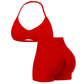 🥳2026 HOT SALE🥳💞50K+ SOLD!🥳💕 50% OFF! Halter Top & High-Waisted Shorts Set – Gentle tummy control, breathable seamless fabric. Butt‑shaping design, no roll‑down. Perfect for yoga or summer walks. 👙✨