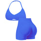 🥳2026 HOT SALE🥳💞50K+ SOLD!🥳💕 50% OFF! Halter Top & High-Waisted Shorts Set – Gentle tummy control, breathable seamless fabric. Butt‑shaping design, no roll‑down. Perfect for yoga or summer walks. 👙✨