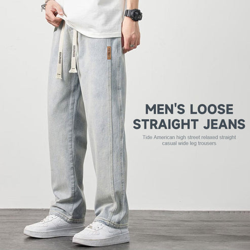 Ny produktlansering-Löst sittande raka jeans för män