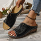 🔥Köp 2 och få fri frakt🔥Peep Toe Slip on Wedge Sandaler för kvinnor