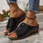 🔥Köp 2 och få fri frakt🔥Peep Toe Slip on Wedge Sandaler för kvinnor