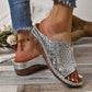 🔥Köp 2 och få fri frakt🔥Peep Toe Slip on Wedge Sandaler för kvinnor