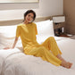 Avslappnad Enfärgad Stretchig Loungewear 2-Delad Set