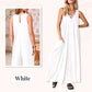 Damer med V-ringad ärmlös jumpsuit med vida ben