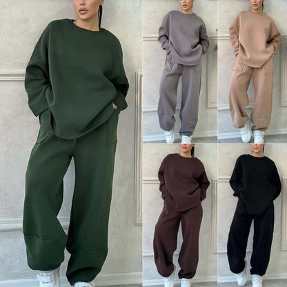 2-delat set med överdimensionerad sweatshirt för kvinnor