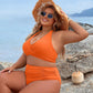 🩱Varm försäljning 49% RABATT👙Baddräkter med Magkontroll Blygsamma Högmidjade Bikini Set