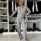Avslappnad Sweatshirt med Huva 2-delat Set