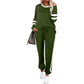 2-delad Crewneck Color-Block Sweatsuit för kvinnor