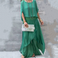 Lös topp & byxor med vida ben Chiffon 2-delat set