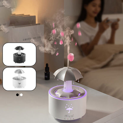 🌈💧7-färgad roterande luftfuktare med aromaterapidroppar💧🌈Färgglad ljusföreställning med doftande dimma som skapar en drömsk hematmosfär