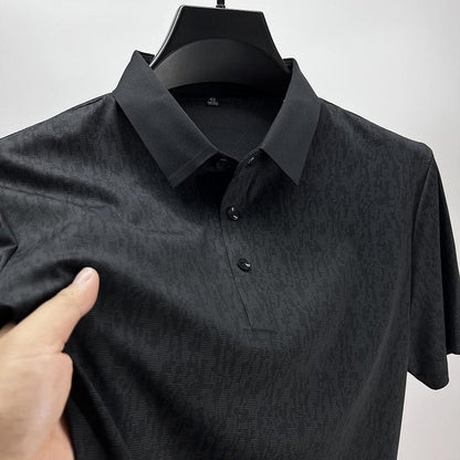 Sommar herrskjorta i issilke med skjortkrage