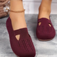 🔥Kvinnor Walking Bekväma Andas Knit Flats Skor
