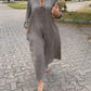 ✨Fånga sommarkänslan i vårvinden👒Casual V-ringad klänning i bomull och linne👗
