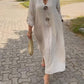 ✨Fånga sommarkänslan i vårvinden👒Casual V-ringad klänning i bomull och linne👗