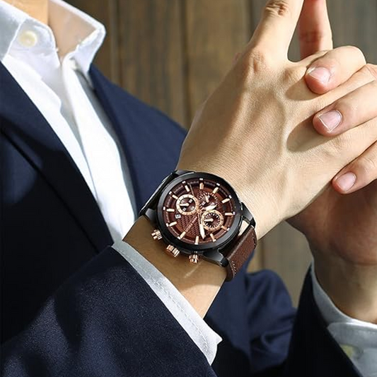 ✨2025 Sommarerbjudande med begränsad giltighetstid✨Casual elegant kvartsklocka med lysande urtavla för män