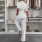 🌸Sommarrea 49% rabatt🌸Knappklädd jumpsuit med knytband i midjan för kvinnor
