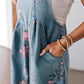 🌸2025 Nytt mode🌸 Denim-jumpsuit med vintageblommigt tryck