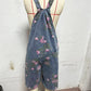 🌸2025 Nytt mode🌸 Denim-jumpsuit med vintageblommigt tryck