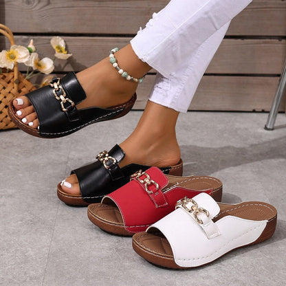 👡✨Ortopediska sandaler med guldspänne
