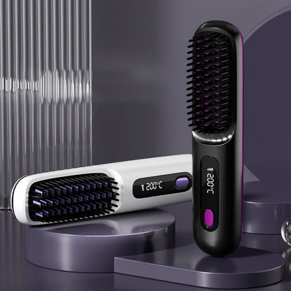 🔥Sommar Hot Sale 49% rabatt🔥 Trådlös keramisk uppvärmning Hårrätande kam
