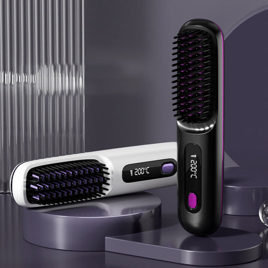 🔥Sommar Hot Sale 49% rabatt🔥 Trådlös keramisk uppvärmning Hårrätande kam