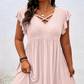 👗50% RABATT!🎀V-ringad klänning med mudd för kvinnor
