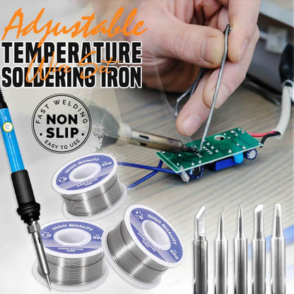 🔌 50% RABATT 🔥 Justerbar temperatur lödkolv med lödtråd, perfekt för reparationer och hantverk 🛠️