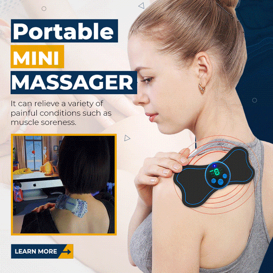 💆‍♀️ TIDSBEGRÄNSAT ERBJUDANDE! ✨ Bärbar Mini-massagedyna – Justerbar Intensitet för Nacke, Rygg, Midja & Ben 🔥
