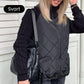 Stickad Patchwork Puffig Jacka för Kvinnor