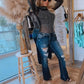 Elegant smal fit-top med Strass-detaljer