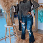 Elegant smal fit-top med Strass-detaljer