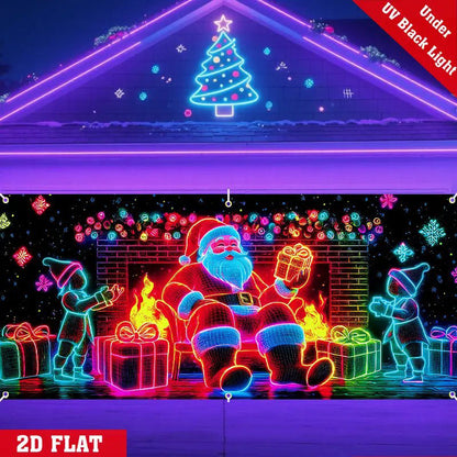 🎄 50% RABATT! ✨ UV-Fluorescerande Julbanderoll - Magisk Ljusreaktion med 2 Lägen (Blinkande/Glittrande) för Festlig Dekoration 🚗✨