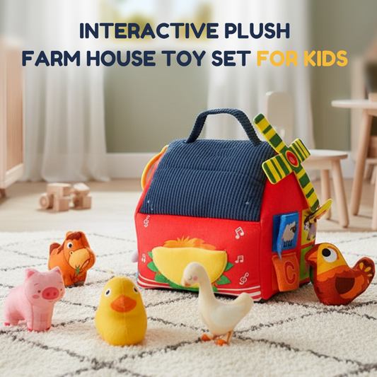 🐄 50% RABATT ✨ Interaktivt plyschbondgård set – mjuka plyschdjur, perfekt barnpresent🧰