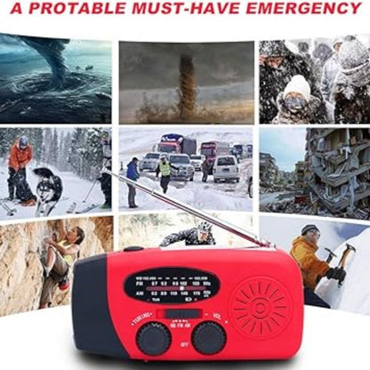 ✨suitiifamily™  Multifunktionell Bärbar Nödradio med Vev & Solcell – Powerbank & Ficklampa för Krisberedskap & Camping 🔋