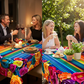 🌸🍽️ 50% RABATT! Vattentät bordsduk med blommönster - Fläckavvisande, livfulla HD-tryck och lättskött för vardagliga middagar och fester