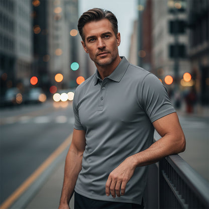 👔 50% RABATT NU!💨 Herr Snabbtorkande Piké T-shirt – Athletic Fit & Skrynkelfri – Smart Casual Essential ✨